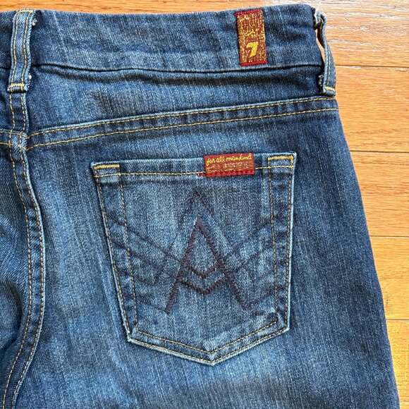 7 For All Mankind A Pocket Low Rise Bootcut Flare Jeans - Picture 1 of 5